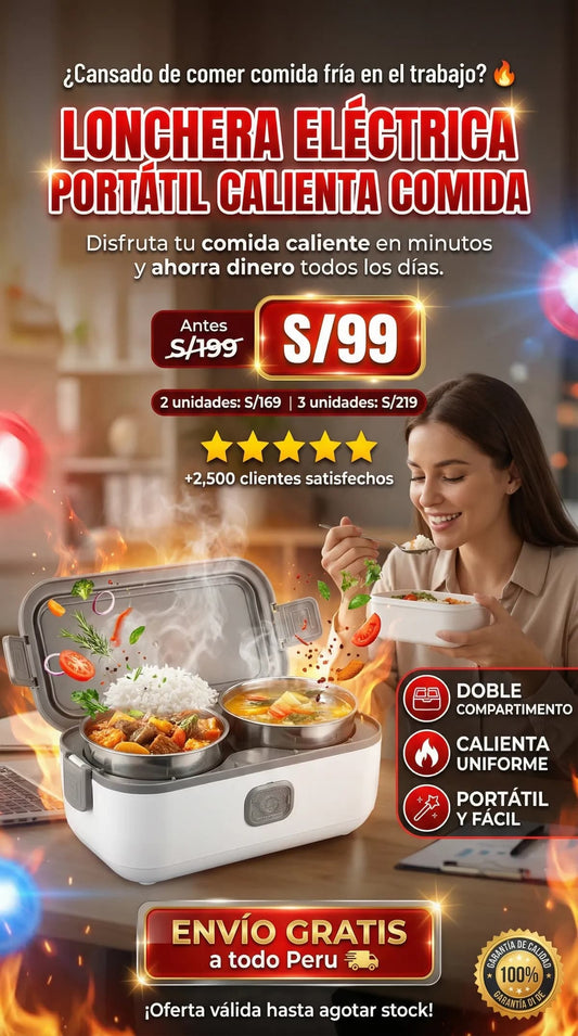 Lonchera Eléctrica Portátil 2 en 1