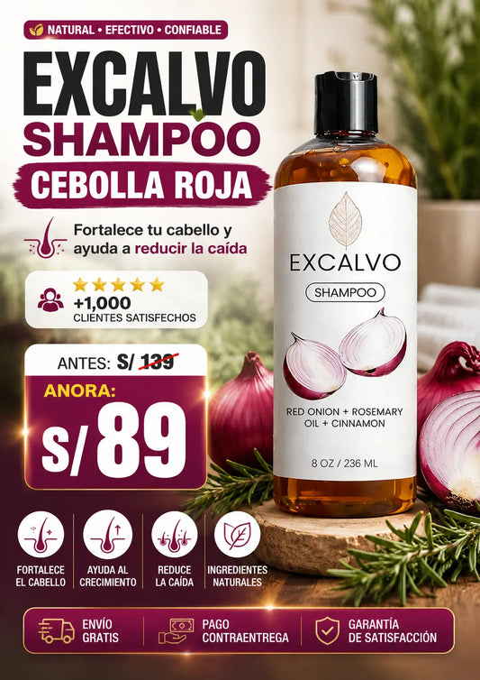Excalvo Shampoo Cebolla Roja Anticaída
