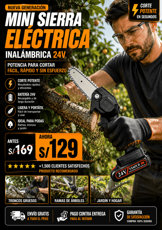 Mini Sierra Eléctrica Inalámbrica 24V