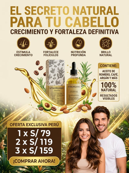 VITAORGANIC – Aceite Natural para el Crecimiento del Cabello