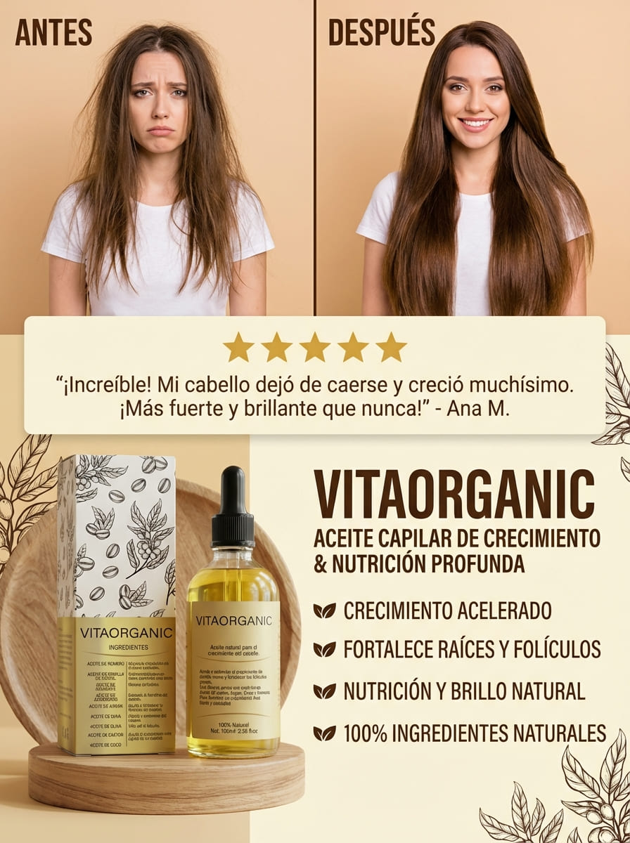 VITAORGANIC – Aceite Natural para el Crecimiento del Cabello