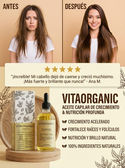 VITAORGANIC – Aceite Natural para el Crecimiento del Cabello