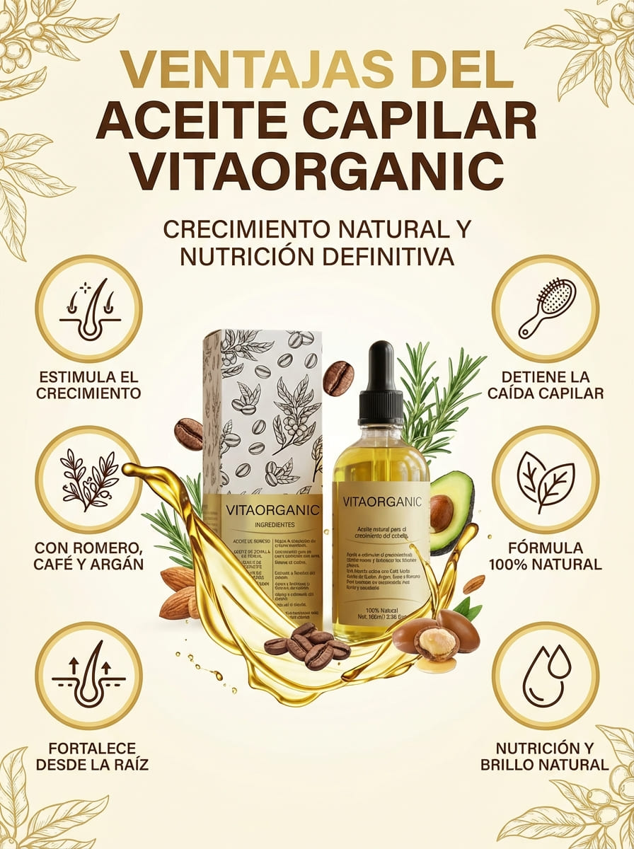 VITAORGANIC – Aceite Natural para el Crecimiento del Cabello