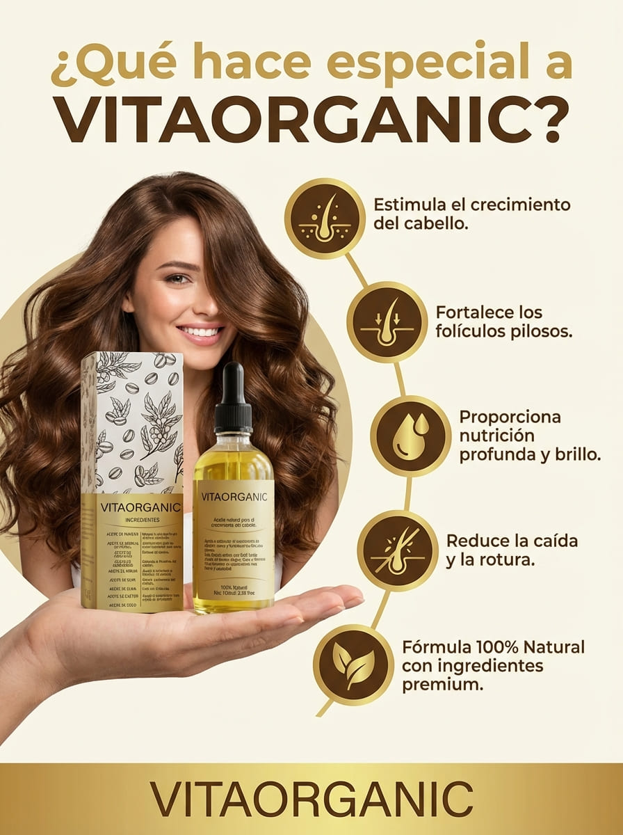 VITAORGANIC – Aceite Natural para el Crecimiento del Cabello
